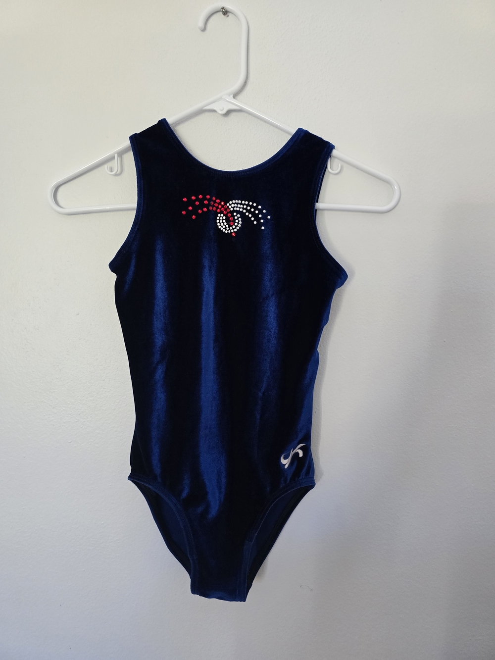 GK Elite Blue Velvet Red Silver Rhinestones Red White Blue Patriotic CL